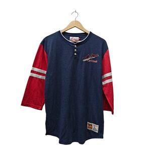 Mitchell & Ness St. Louis Cardinals Raglan Henley 3/4 Sleeve Size L